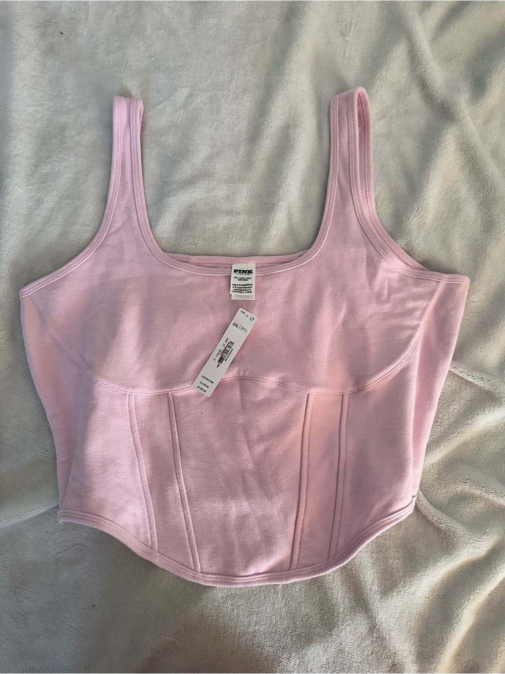 PINK Victoria's Secret Pastel Pink Corset Tank Top
